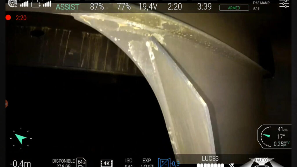 vista de cámara de inspección de drone
